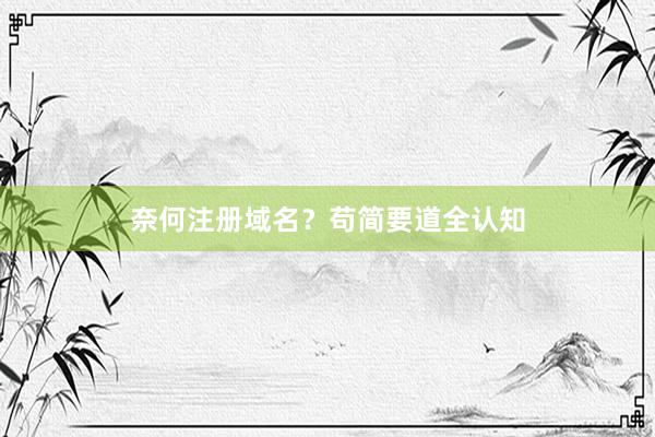 奈何注册域名？苟简要道全认知